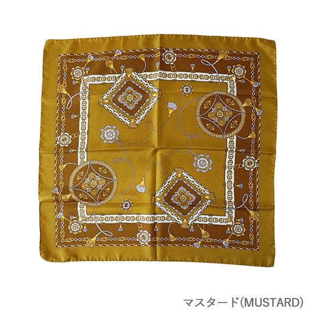 三角デザインストールシルク50％　コットン50％　刺繍糸レーヨン　光沢ある茶系 三角デザインストールシルク50％ コットン50％ 刺繍糸レーヨン