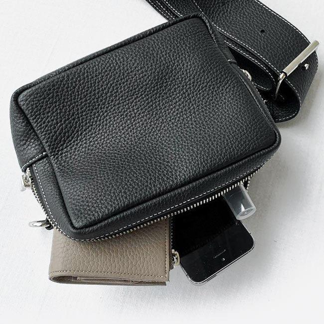blancle ブランクレ ミニ ショルダーバッグ レザー L.SHIP SQUARE ZIP