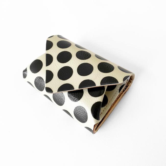 カーマイン carmine 三つ折り財布 ミニ財布 白黒ドット Carmine（カーマイン） 財布 レディース carmine Compact Wallet Clear