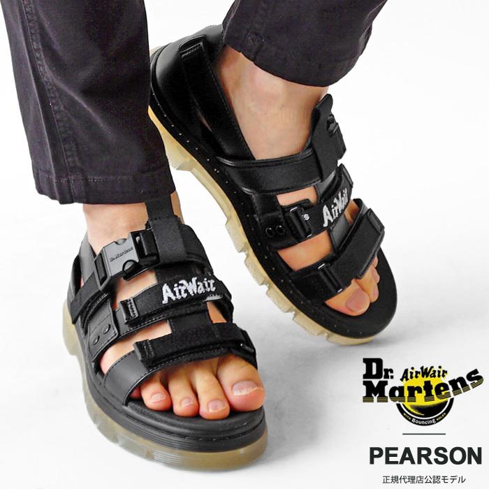 正規販売店 Dr Martens ドクターマーチン メンズ サンダル 厚底 本革 レザー 靴 シューズ ベルクロベルト Pearson ペアソン 黒 ブラック Drmartens ジェイピアプラス 通販 Yahoo ショッピング