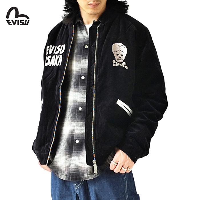 エビス EVISU スカジャン ジャケット ビンテージ ベルベット レギュラー スカジャン VINTAGE PADDED WORK JACKET メンズ 黒 2EAEJM5JK6101 ≪★返品交換対象外≫の画像