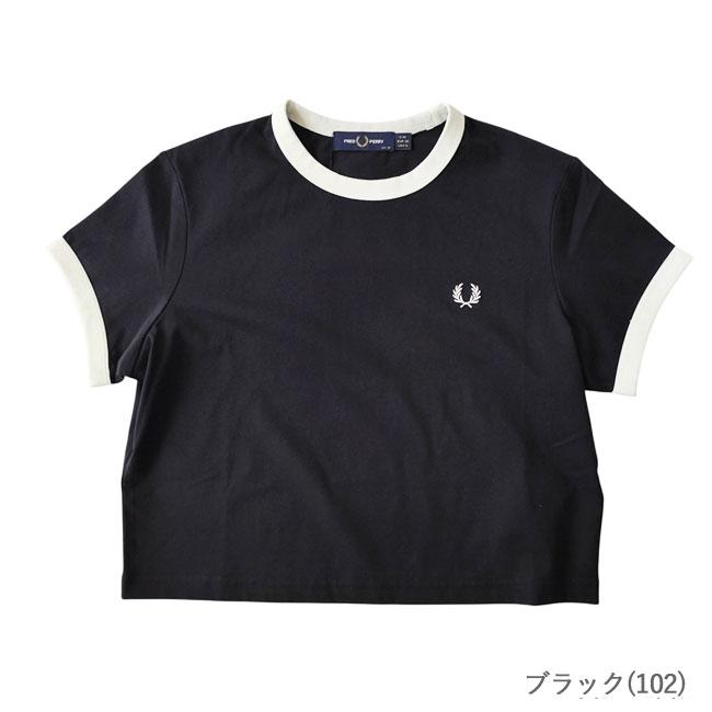 FRED PERRY Cropped Ringer T-Shirt ネイビー FRED PERRY（フレッドペリー） FRED PERRY Tシャツ Cropped Ringer T
