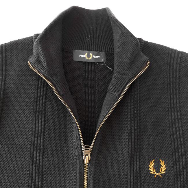 【美品】フレッドペリー　ドライバーズニット・長袖ニット・ジップアップ・月桂樹ロゴ 別注】FRED PERRY / ドライバーズ ニット（ニット/セーター