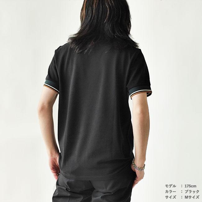 FRED PERRY Twin Tip Shirt ブラック M フレッドペリー FRED PERRY(フレッドペリー) TWIN TIPPED-T-SHIRT ツイン ティップド T