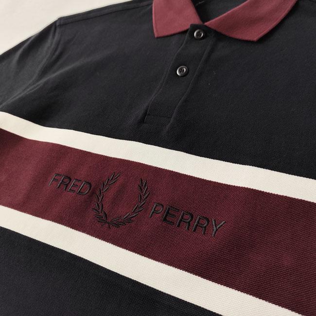 FRED PERRY（フレッドペリー） ポロシャツ エンブロイダ パネル メンズ