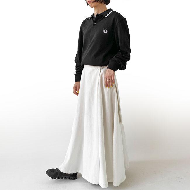 FRED PERRYフレッドペリー 長袖ポロシャツ　レディース　M ホワイト　白 FRED PERRY ニットポロ フレッドペリー レディース トップス