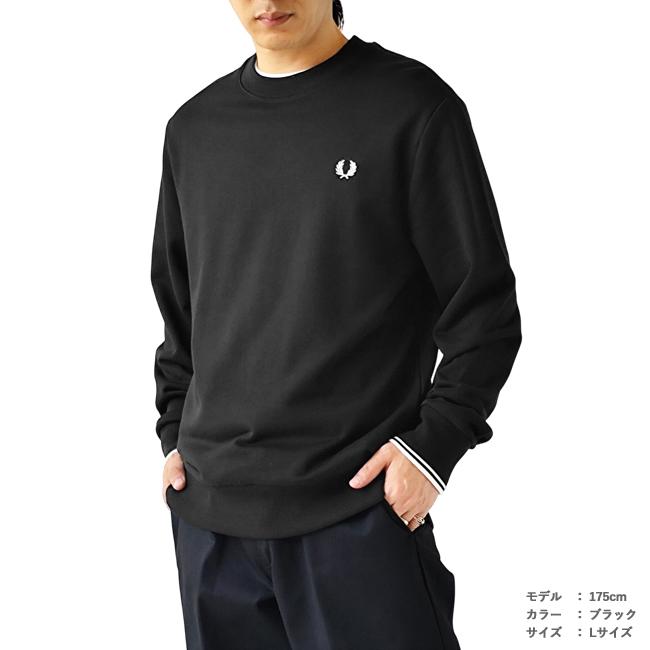 FRED PERRY クルーネック スウェット ブラック 2XL 新品 タグ付き FRED PERRY（フレッドペリー） スウェット トレーナー Crew Neck