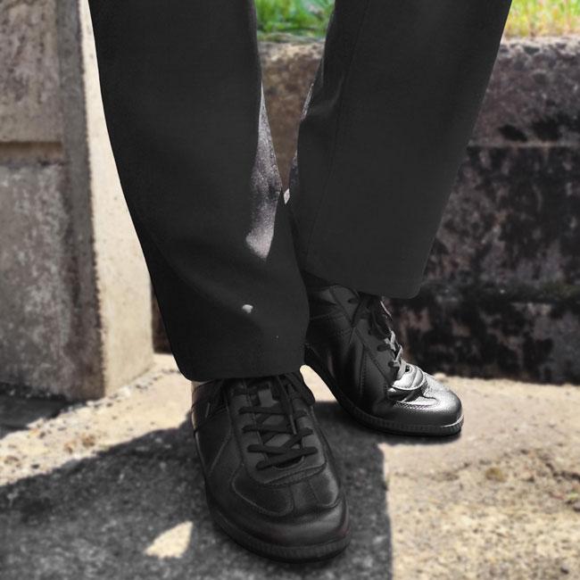 ジャーマントレーナー ブラック レザースニーカー ブラックオールレザー | ANOTHER LOUNGE