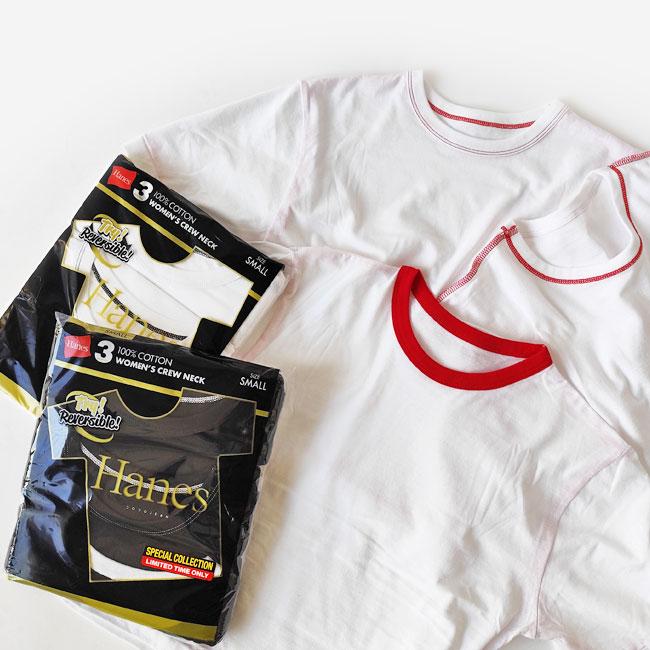 Hanes（ヘインズ） Hanes 3PリバーシブルクルーネックTシャツ クルー 