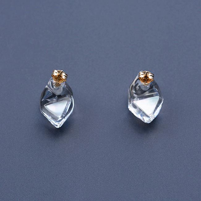 o*i様 ハリオ ランプワークファクトリー ピアス ストーン K10 ガラス製 HARIO Lampwork Factory ハリオ ランプワークファクトリー