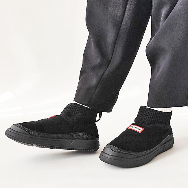 HUNTER（ハンター） ブーツ IN/OUT FAUX SUEDE KNITTED CUFF BOOT イン