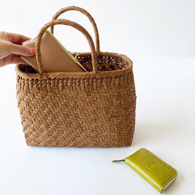 かごや 山葡萄 かごバッグ レディース 山ぶどう籠 (削/丸/中) SA-5249