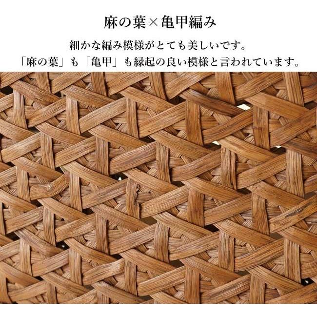 かごや 山葡萄 かごバッグ やまぶどう 麻の葉×亀甲編み 編み込み 籠