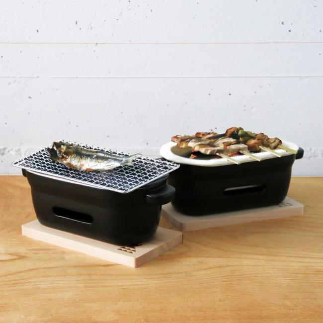 かもしか道具店 陶の炭火コンロ 角 黒 陶器 卓上コンロ 小型 かもしか道具店 陶の炭火コンロ 角 黒 陶器 卓上コンロ 小型