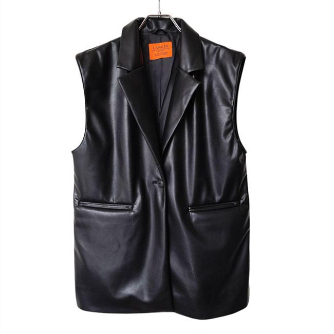 ランサー LANCER ベスト ジレ GILLE ECO LEATHER エコ レザー 