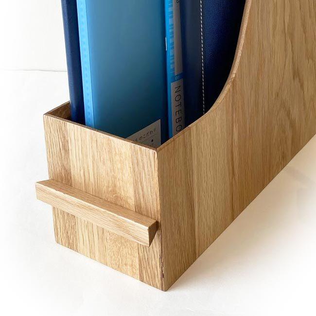 ファイリングスタンド 木製 天然木 ファイルボックス #OAK オーク A4