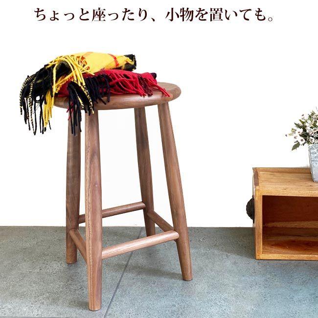 天然木 木製 スツール 1 丸椅子 イス チェアー 花台 ウッド 椅子 +ONE