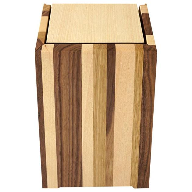 天然木 ゴミ箱2 おうち モザイク ダストボックス ゴミ箱 ふた付き 角型
