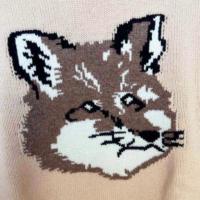 MAISON KITSUNE メゾンキツネ ニット セーター レディース 秋冬 ローゲージ ニット ウール フォックス アイコン BIG FOX HEAD PULLOVER (HW00519KT1016)｜j-piaplus｜07