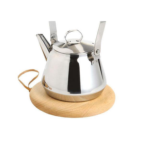 鍋敷き 1 ビーチ 木製 なべ敷き プレート 円形 ドーナッツ型 キッチン