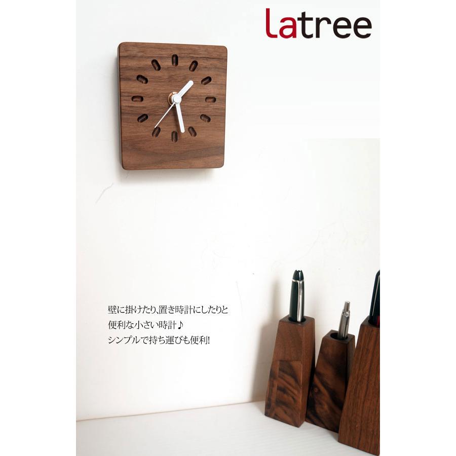 天然木 置き時計 掛け時計 ウォールクロック 小さい時計ピット 四角 木製 Latree ラトレ インテリア 雑貨 PL1TIM0150090 WNOL/ウォルナット｜j-piaplus｜02