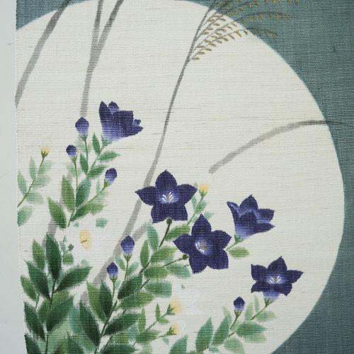 京都洛柿庵 手描きタペストリー 桔梗 45×130cm タペストリー 手染め