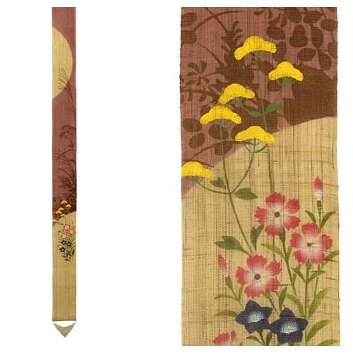 京都洛柿庵 細タペストリー 秋七草シルエット 10×170cm タペストリー