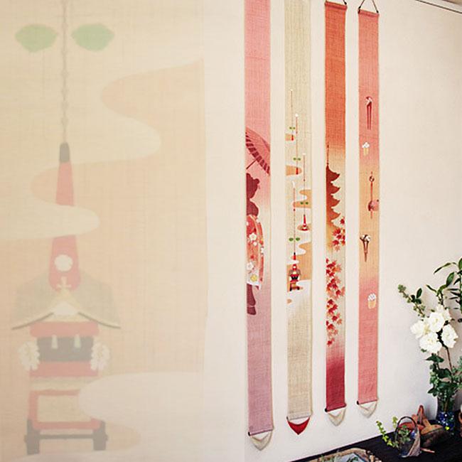 京都洛柿庵 細タペストリー 祇園祭り 10×170cm タペストリー ロング 和風 和モダン 壁掛け おしゃれ インテリア 祇園祭り (Ts-550)_3