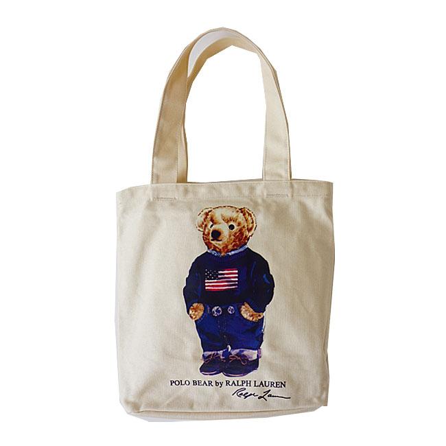 ラルフローレン トートバッグ レディース メンズ POLO RALPH LAUREN BEAR TOTE 9AR021 W3Y ポロベア プリント キャンバス｜j-piaplus｜06