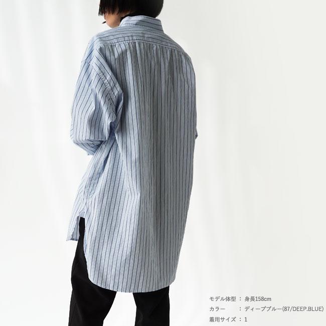 ロイヤルネイビー シャツ レディース ROYAL NAVY BANDCOLLAR SHIRT STRIPE バンドカラー シャツ ストライプ RN99SWBS83 カジュアルコットン ストライプシャツ｜j-piaplus｜09