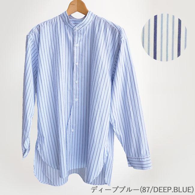 ロイヤルネイビー シャツ レディース ROYAL NAVY BANDCOLLAR SHIRT STRIPE バンドカラー シャツ ストライプ RN99SWBS83 カジュアルコットン ストライプシャツ｜j-piaplus｜12