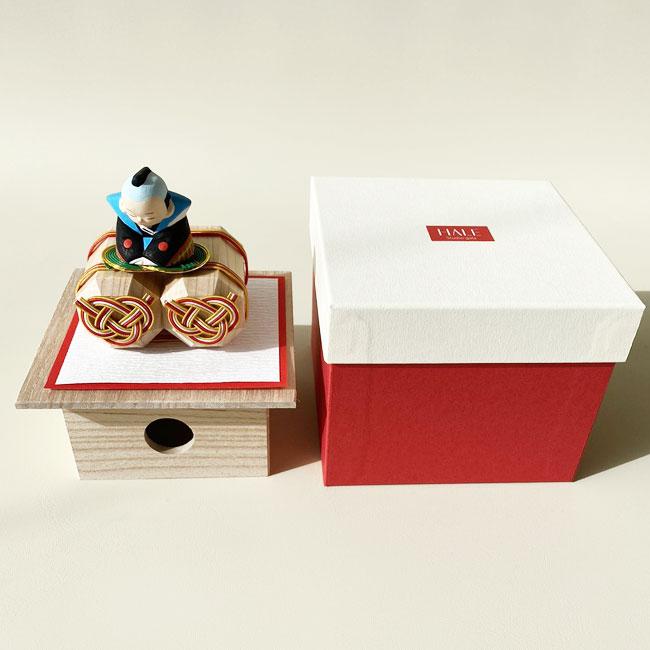お正月飾り Studio GALA スタジオガラ HALE 福助俵 木製 置物