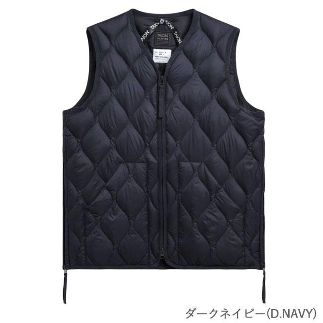 TAION ダウンベスト ネイビー キルティング TAION (返送料無料)タイオン インナー ダウン ベスト ジレ