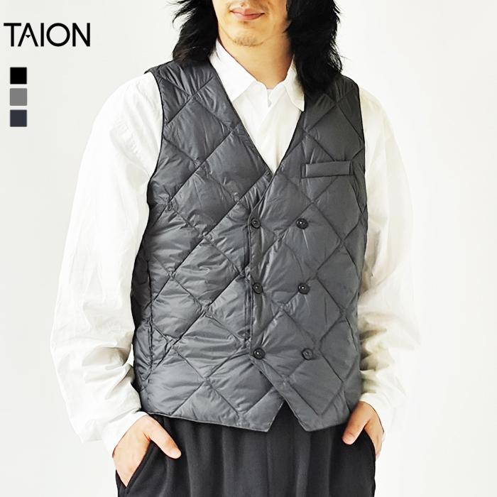 【TAION】タイオン メンズ ダブル ダウンジレ ブラック Lサイズ 楽天市場】TAION タイオン メンズ インナーダウンジレ 全4色 ダブル