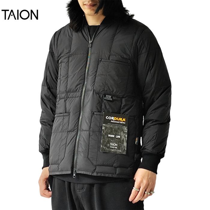 TAION（タイオン） ダウン ジャケット ワーク リブネック Wジップ