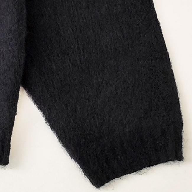 PENNEY'S TOWNCRAFT ブラック モヘア調カーディガン TOWNCRAFT タウンクラフト カーディガン メンズ PENNEYS SHAGGY