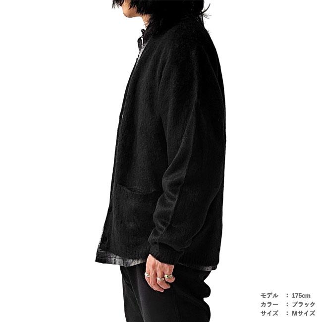 PENNEY'S TOWNCRAFT ブラック モヘア調カーディガン TOWNCRAFT タウンクラフト カーディガン メンズ PENNEYS SHAGGY