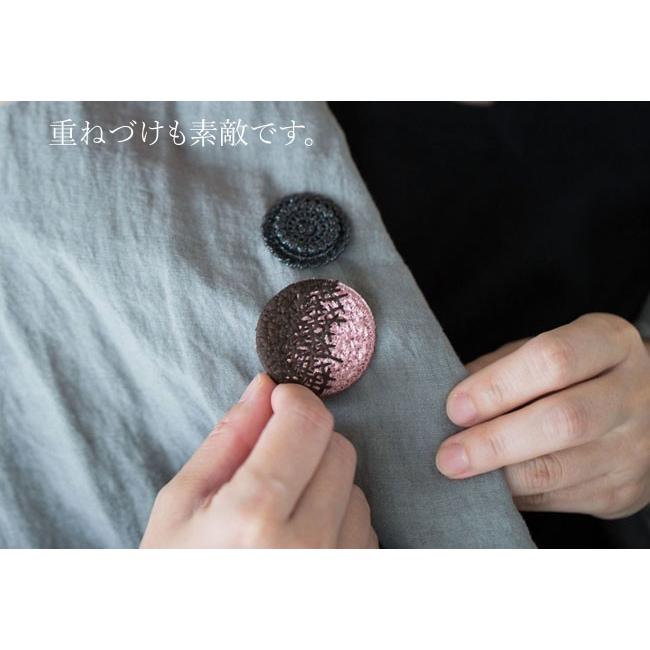 000 TRIPLE O トリプル オゥ ブローチ グラデーション 円型 刺繍 キュプラ ピン留め アクセサリー おしゃれ (BR002)(ゆうパケット対象)｜j-piaplus｜07