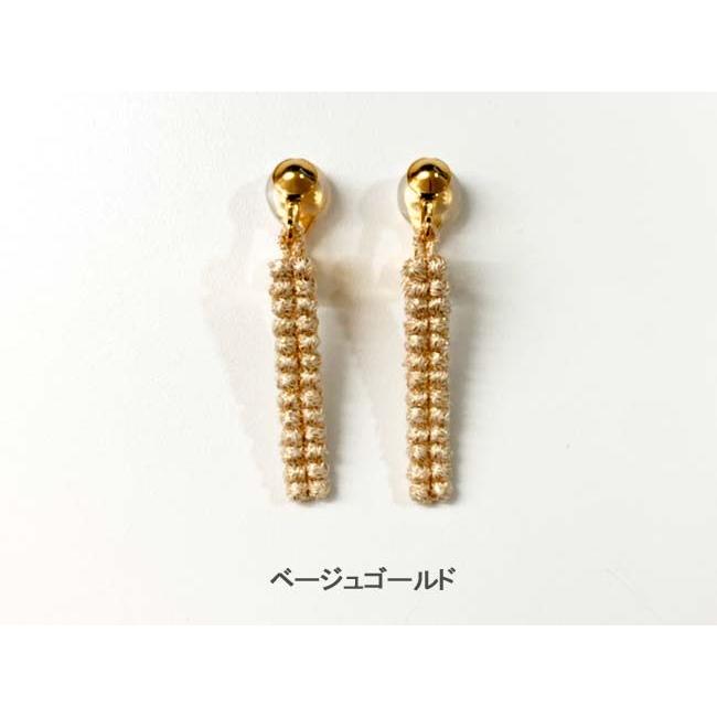 000 TRIPLE O トリプル オゥ ドロップ イヤリング キュプラ メタリック