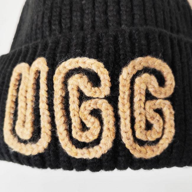 UGG ベージュ リブ編み ニット帽 UGG（アグ） ニット帽 レディース メンズ チャンキー ニットキャップ