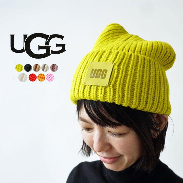 アグ UGG ニットキャップ レディース メンズ ビーニー 帽子 ローゲージ リブニット ウール混 暖かい W CHUNKY RIB BEANIE W  LOGO (20061)(ネコポス対象商品) :UGG-20061:ジェイピアプラス - 通販 - Yahoo!ショッピング