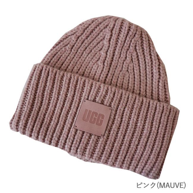 UGG アグ ニットキャップ レディース W CHUNKY RIB BEANIE LOGO UGG アグ ニットキャップ レディース W CHUNKY RIB BEANIE LOGO