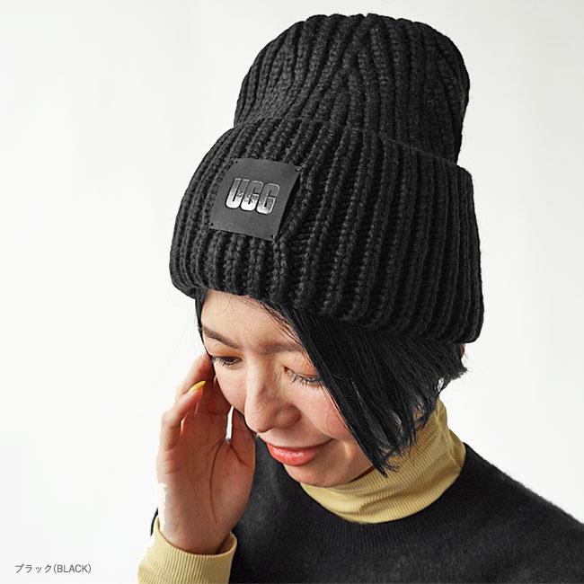 UGG アグ ニットキャップ レディース W CHUNKY RIB BEANIE LOGO UGG アグ ニットキャップ レディース W CHUNKY RIB BEANIE LOGO