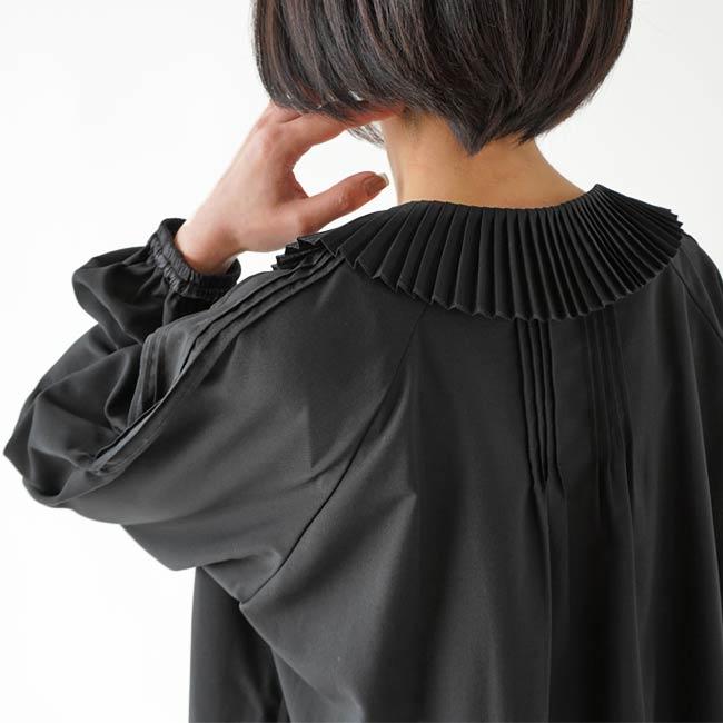 WHYTO. ホワイト プリーツカラー ブラウス レディース 長袖 タックデザイン 前立フリル ラグランスリーブ シャツ Pleats collar blouse (WHT22FBL4015)｜j-piaplus｜13