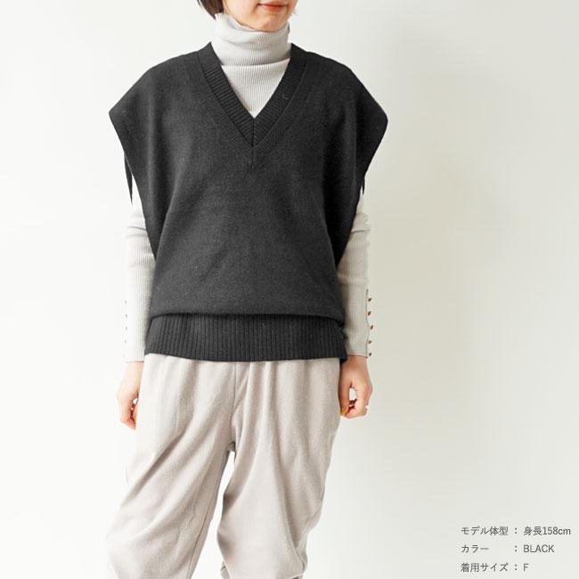 ホワイト ベスト レディース WHYTO. V Slit Knit best Vスリット ニットベスト WHT23FKN4015 トップス ニット ノースリーブ ジレ スリット≪★返品交換対象外≫｜j-piaplus｜07