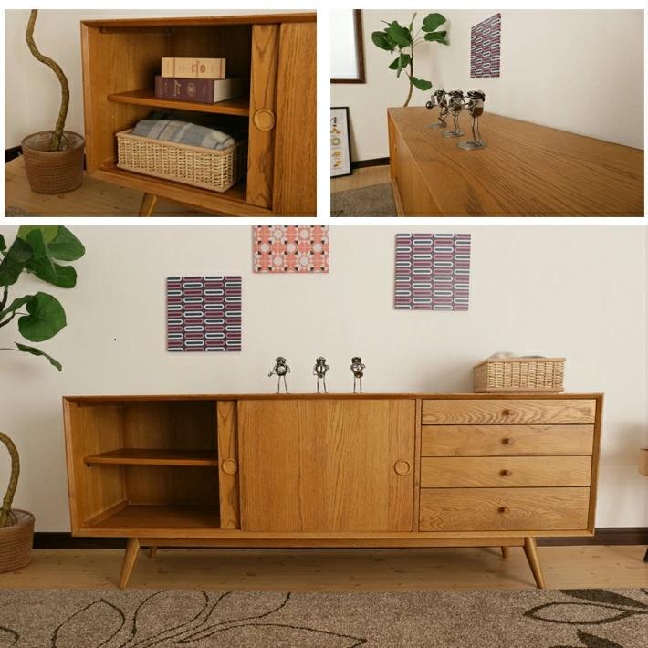 リビングボード ローボード サイドボード キャビネット 高級 オーク