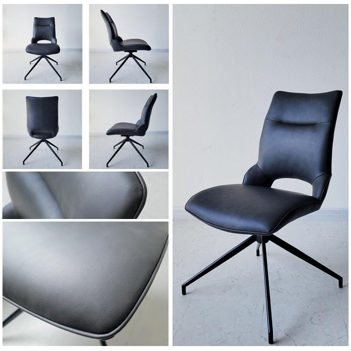 ダイニングチェア 2脚セット 360度 回転式 高級 モダン ダイニング