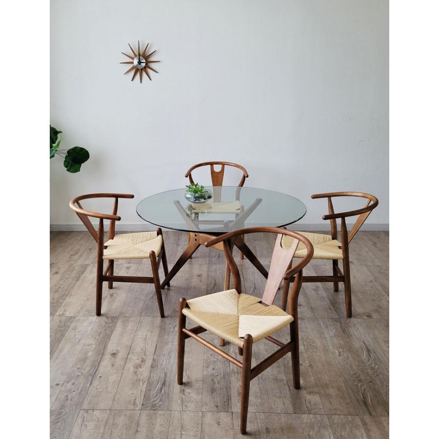 木製円形ダイニングテーブルと椅子2脚セット 円形 ダイニングテーブル 5点セット ガラステーブル 木製チェア