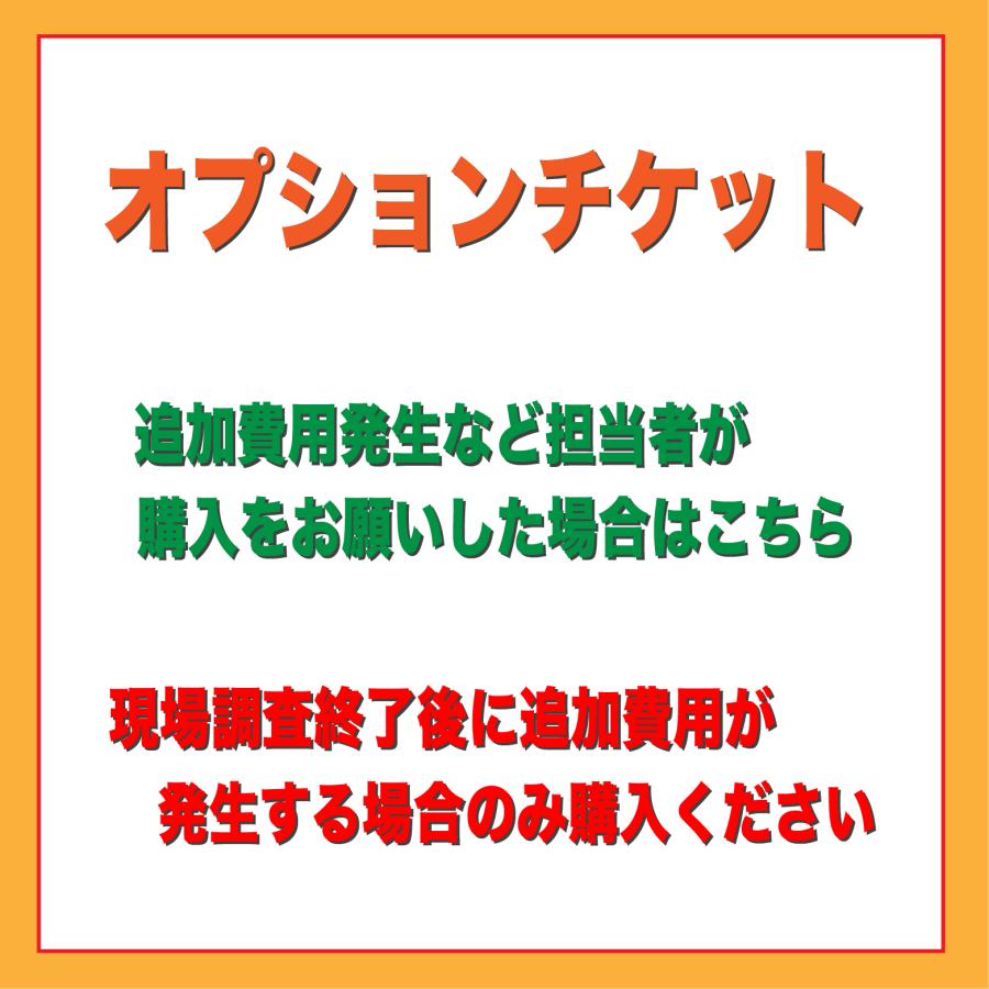 オプションチケット　３，０００円　（現場調査の結果、担当者より必要に応じてご購入のお願いをした場合に限り購入可能） | 
