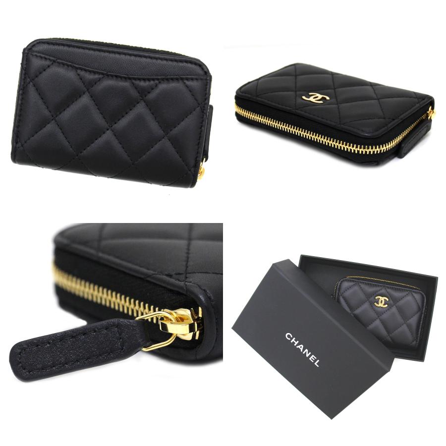 CHANEL シャネル ラムスキン クラシック ジップコインパース ブラック CHANEL シャネル クラシック ジップコインパース A84511
